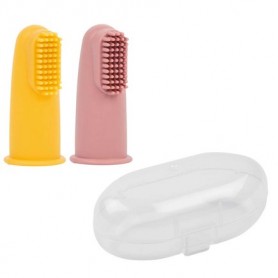 Conjunto de 2 Dedeiras Silicone Rosa - Nattou Conjunto de 2 Dedeiras Silicone Rosa - Nattou
