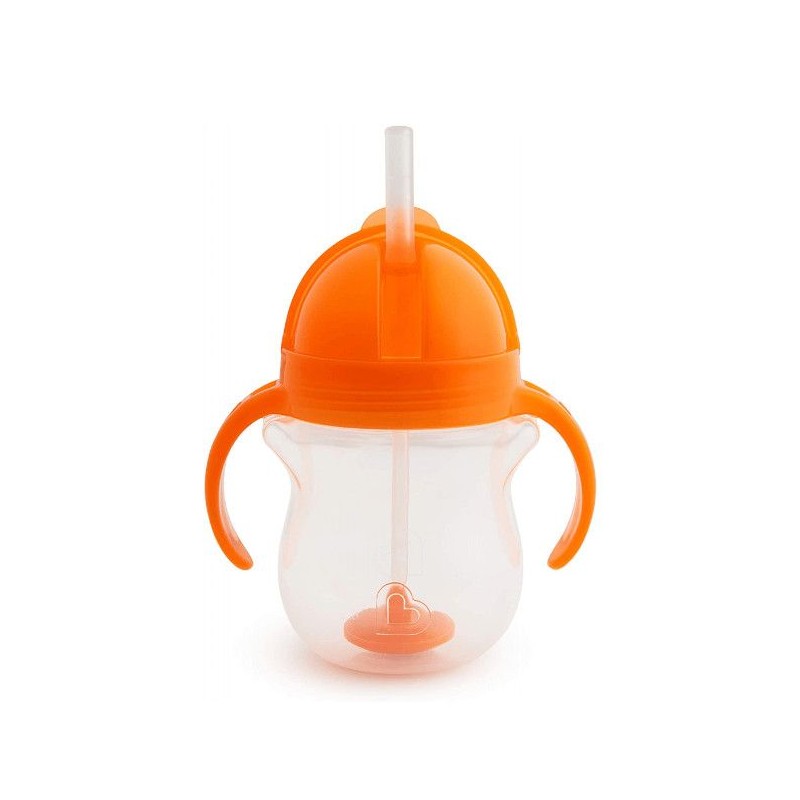 Copo com Palhinha 270ml Laranja - munchkin