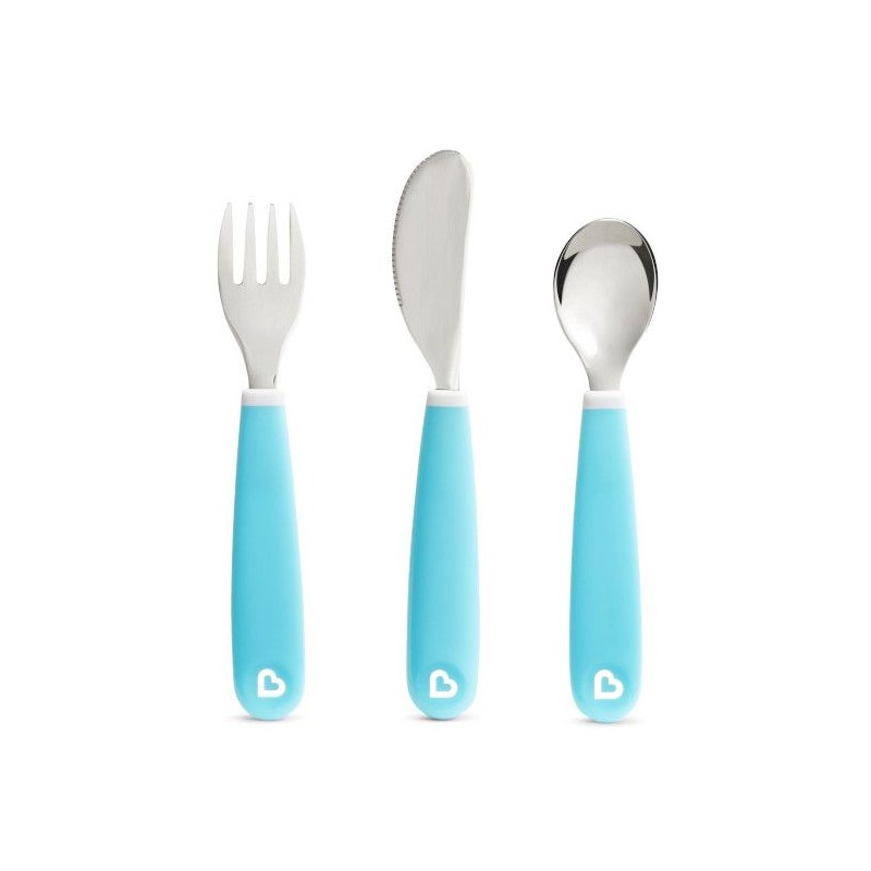 Conjunto de Talheres Inox Azul - munchkin