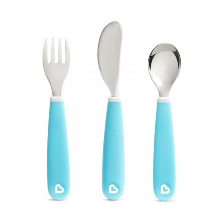 Conjunto de Talheres Inox Azul - munchkin