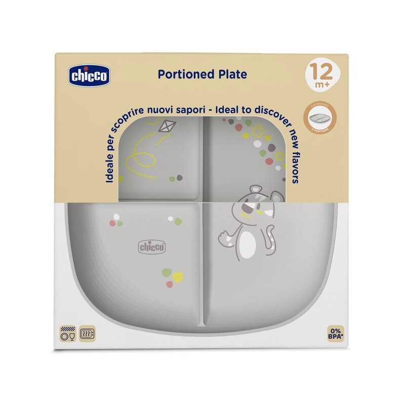 Prato com Divisórias Mix&Match Cinza - Chicco