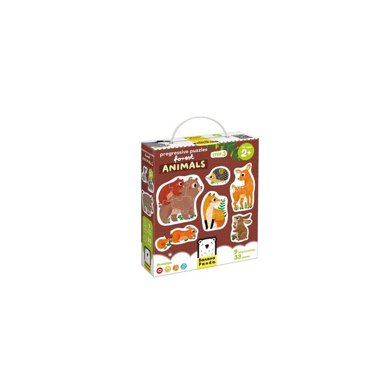 Puzzle Progressivo: Animais Floresta - Banana Panda