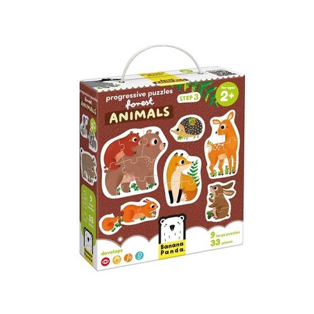 Puzzle Progressivo: Animais Floresta - Banana Panda
