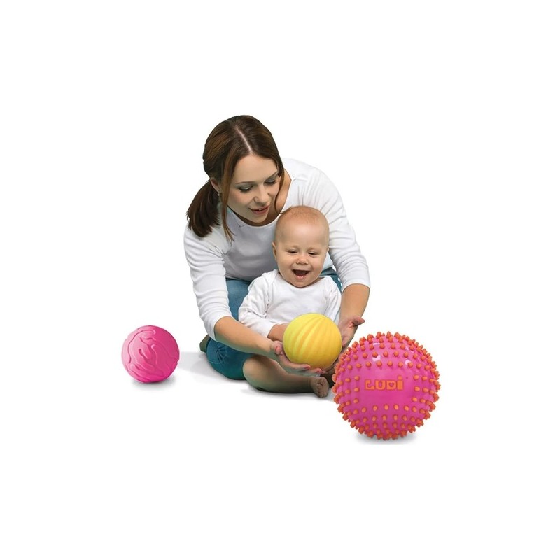 Conjunto 3 Bolas Sensoriais Rosa - Ludi
