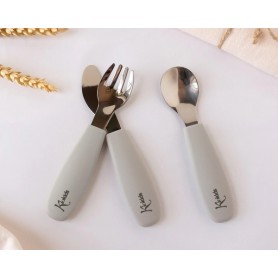 Conjunto de Talheres Inox Cinza - Kiokids Conjunto de Talheres Inox Cinza - Kiokids
